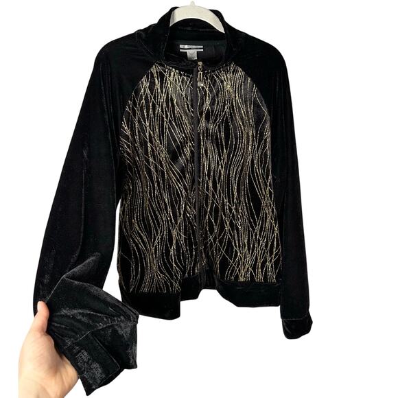 NWT Mirror Image Velvet Zip Up Tracksuit Jacket Women's XL - Picture 2 of 5